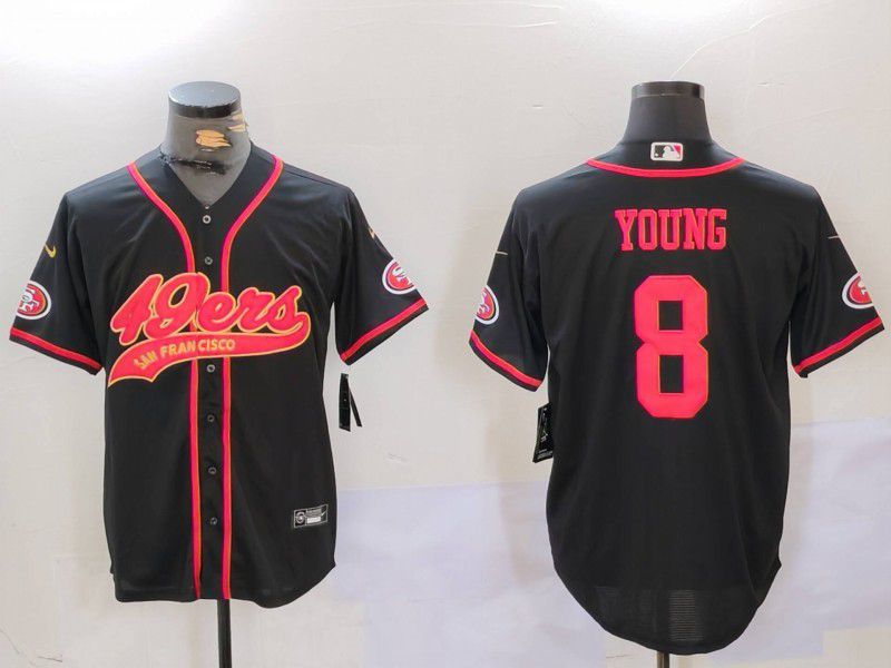 Men San Francisco 49ers #8 Young Black gold Joint Name 2024 Nike Limited NFL Jersey style 1